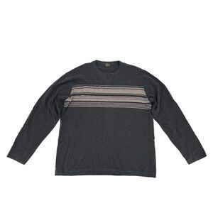 Royal Robbins Gray Striped Long Sleeve Angora Rabbit Hair Sweater Size XL Men’s